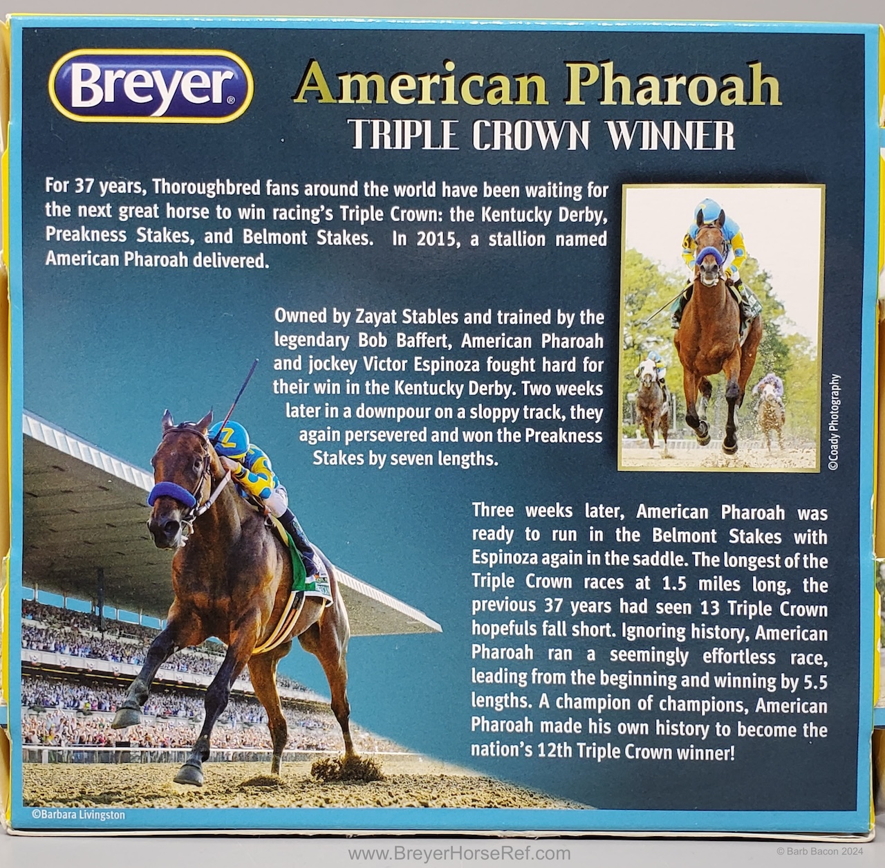 Breyer American Pharoah Model Horse - 2015 Triple Crown Winner, Victor Espinoza